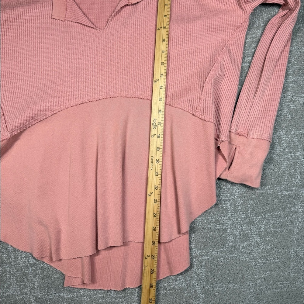 Free People Pink Monterey  Waffle Knit Top Women Size Small - Picture 4 of 6